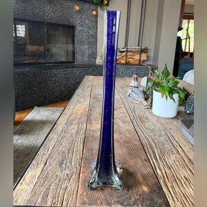Elegant Blue Glass Vase